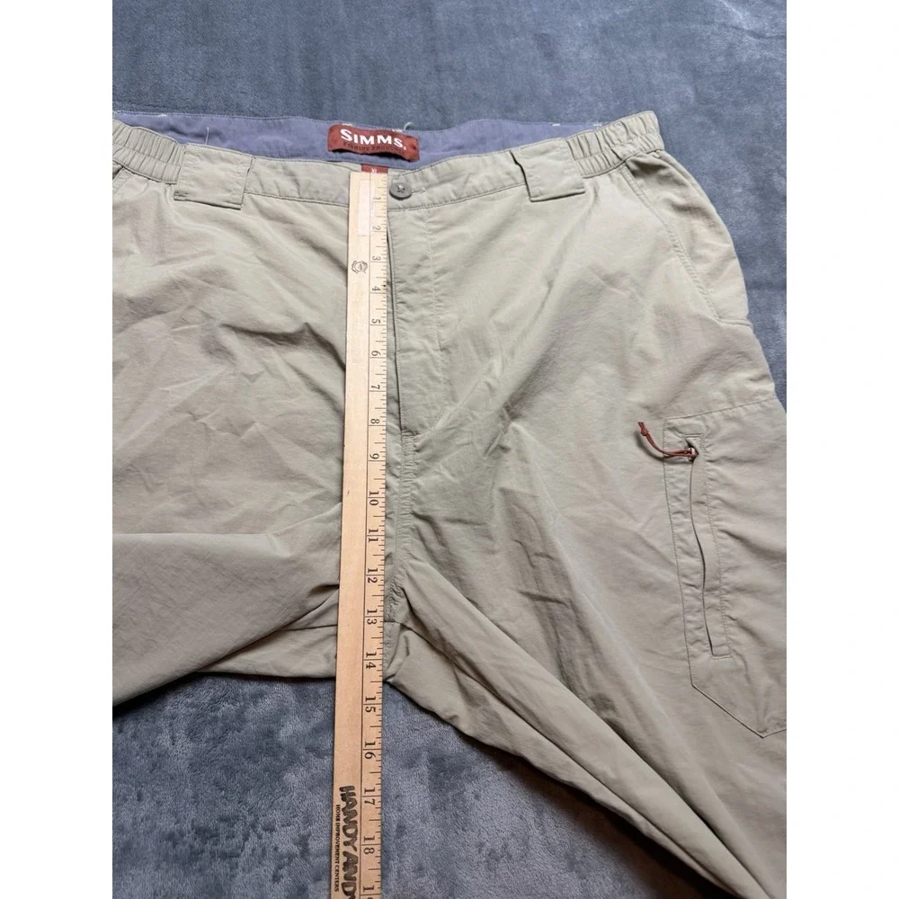 Simms Pants Mens XL Tan COR3 Cargo Nylon Fishing Hiking